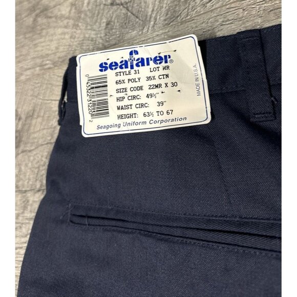 VTG Seafarer‎ Trouser Pants Mens 38x29 Navy Blue Military TALON Zip NWT - Picture 8 of 10